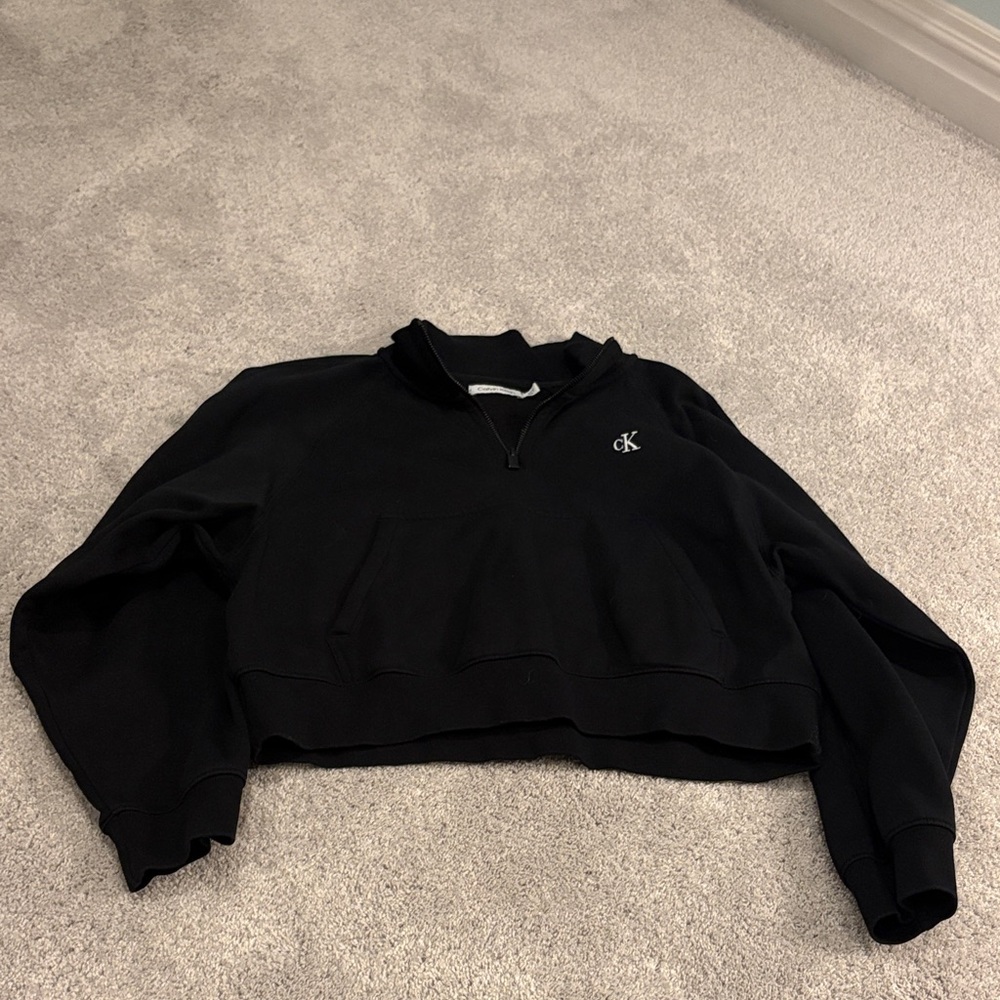 Calvin Klein Black Cropped Hoodie